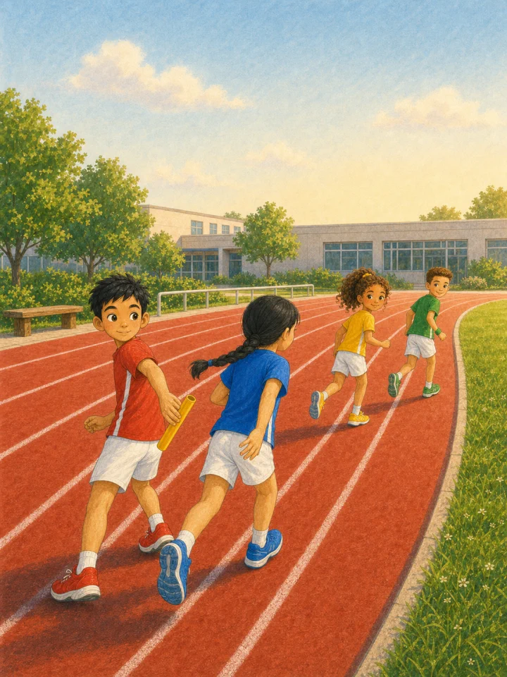 One Team, One Race（同一支队伍，同一场比赛）绘本封面